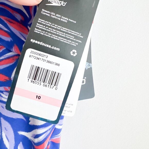 Speedo Geometric Print Halter Neck One Piece Swimsuit 10 - Picture 6 of 7